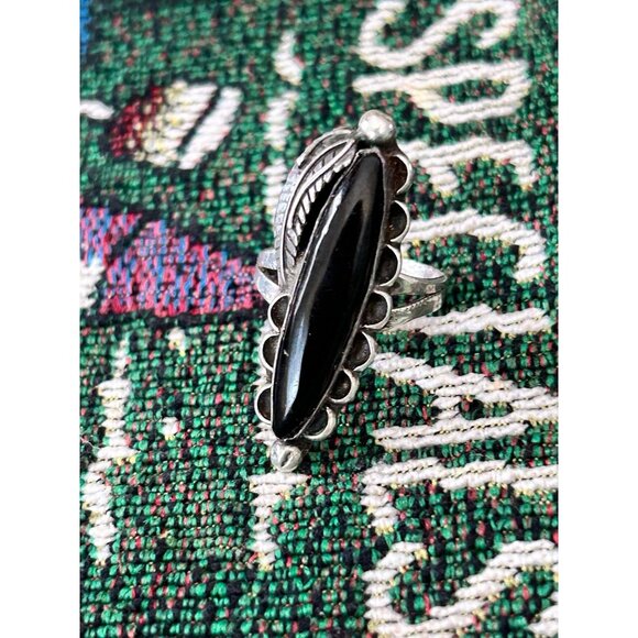 Sterling Silver Onyx Ring - Picture 2 of 5